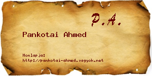 Pankotai Ahmed névjegykártya